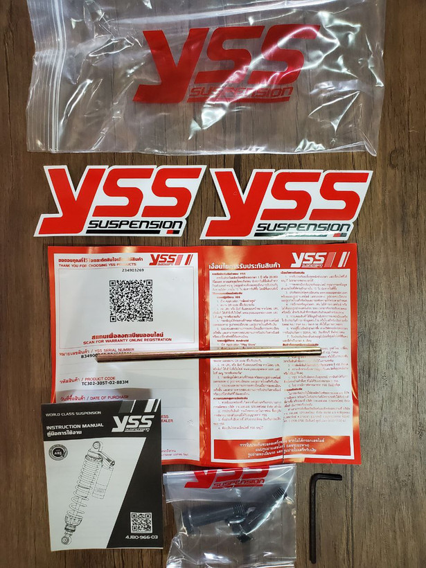 کمک فنر عقب YSS / فنر مشکی / پایه طلایی مناسب NMAX / اصل
