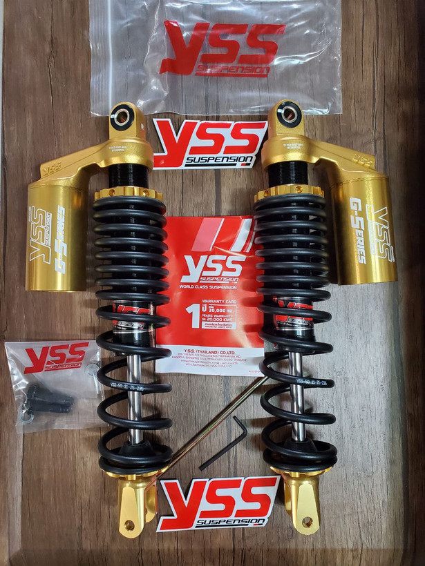 کمک فنر عقب YSS / فنر مشکی / پایه طلایی مناسب XMAX / اصل200435