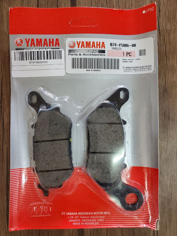 لنت ترمز چرخ عقب YAMAHA R3 / R25 / Mt25 / Xmax ساخت اندونزی اصل کد ۰۰۰۱۲۹