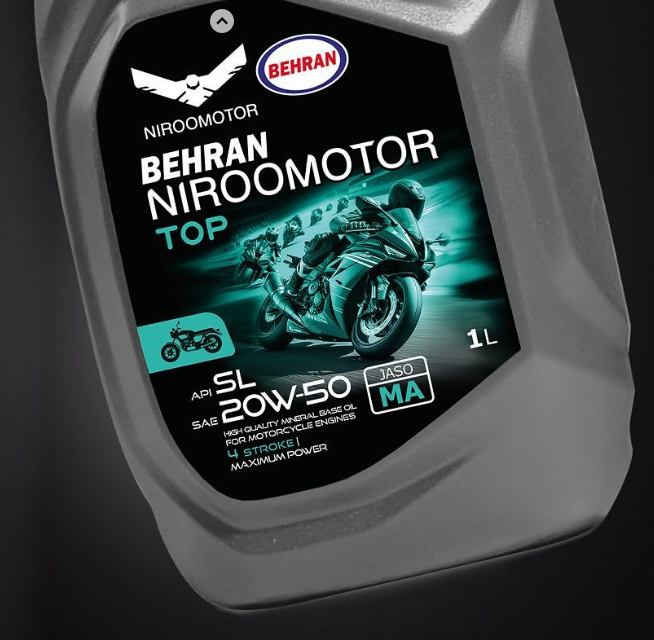 روغن موتور بهران مخصوص موتورهای چهارزمانه NIRO MOTOR OIL / 20W50 MA / CDI / اصل کد 200529