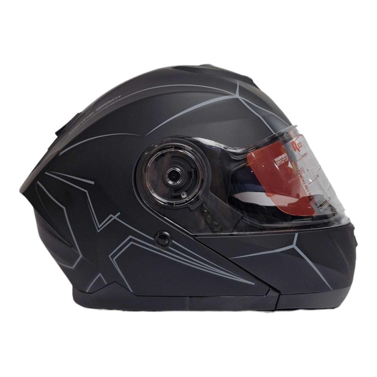 کلاه کاسکت کد937 مدل X مشکی خاکستری مات REDLINE