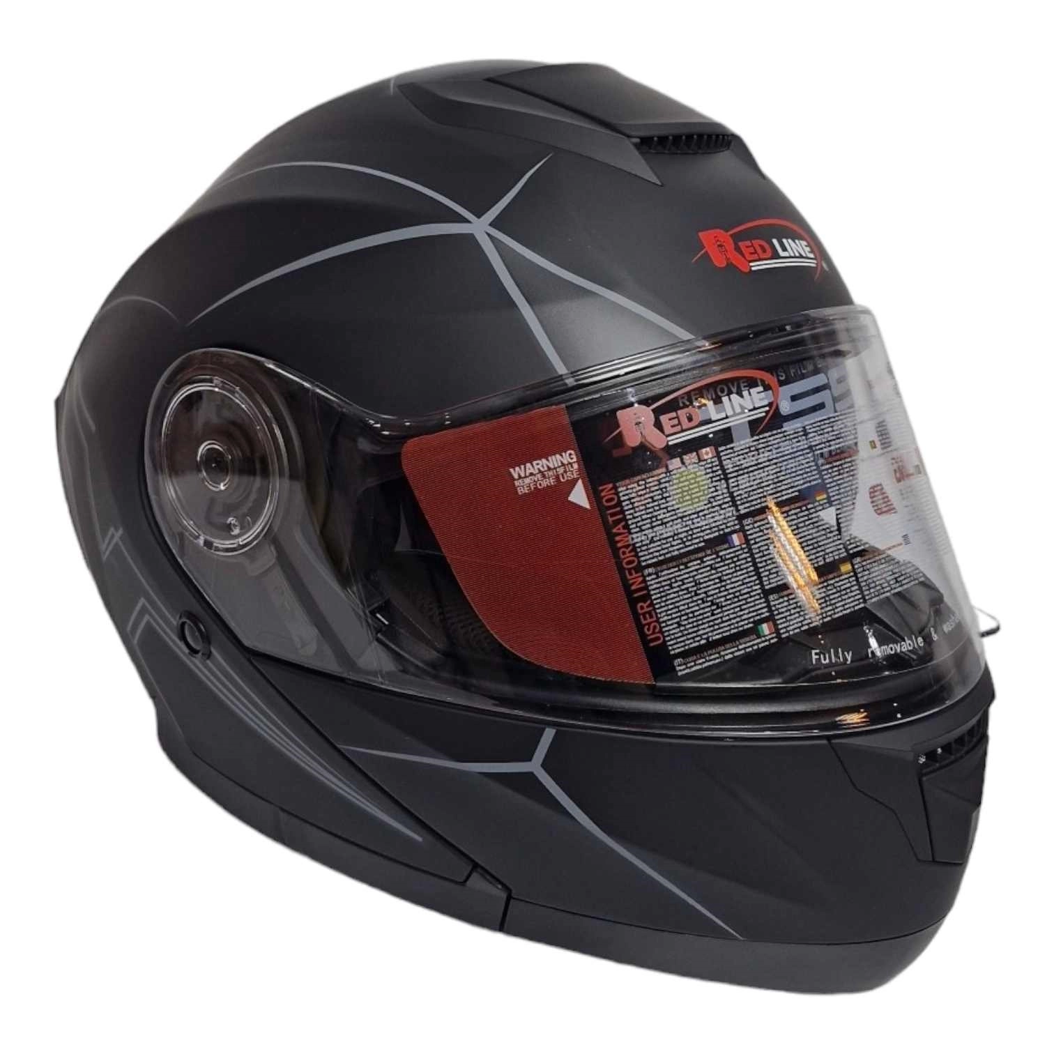 کلاه کاسکت کد937 مدل X مشکی خاکستری مات REDLINE