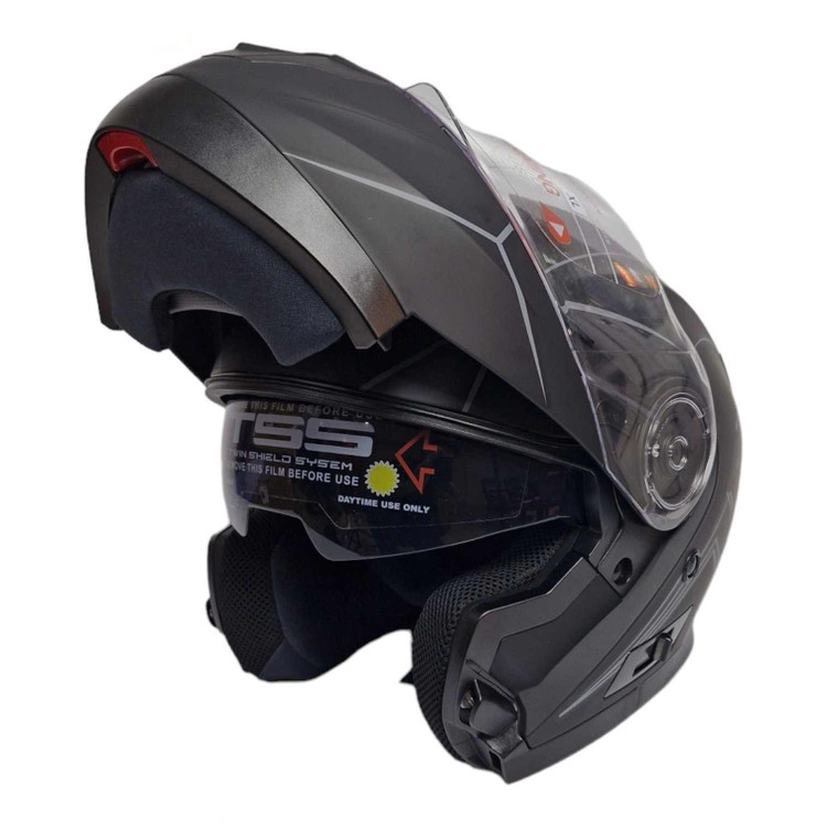 کلاه کاسکت کد937 مدل X مشکی خاکستری مات REDLINE
