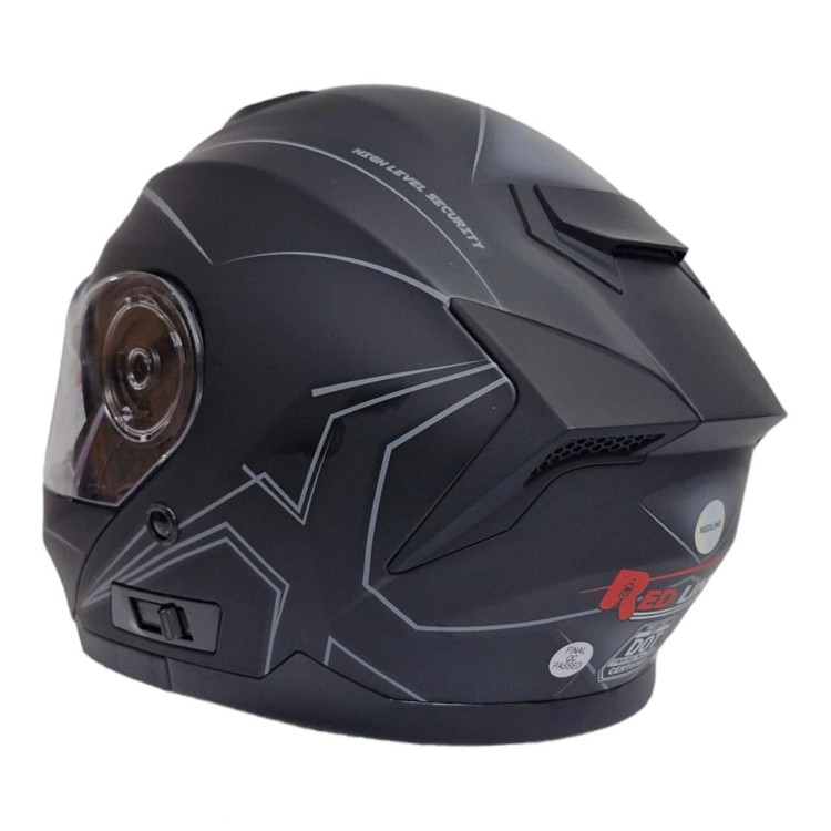 کلاه کاسکت کد937 مدل X مشکی خاکستری مات REDLINE