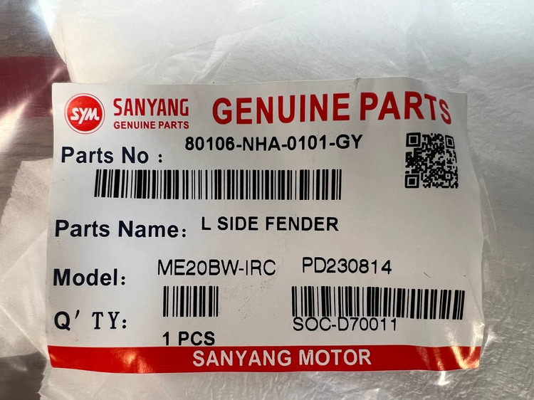 براکت گلگیر عقب سمت چپ SYM NA180 / NA250 ساخت تایوان اصل کد 200681