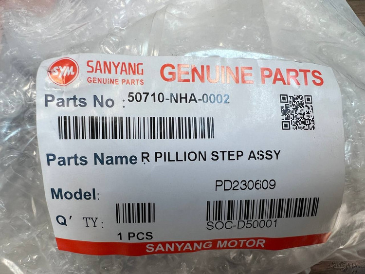 جاپایی عقب راست با براکت Sym Na180 / Na250 / Nh180 / Nh250 ساخت تایوان اصل کد ۲۰۰۶۳۵