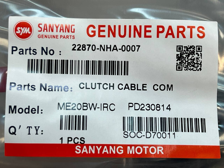 سیم کلاچ Sym Na180 / Na250 ساخت تایوان اصل کد 200698