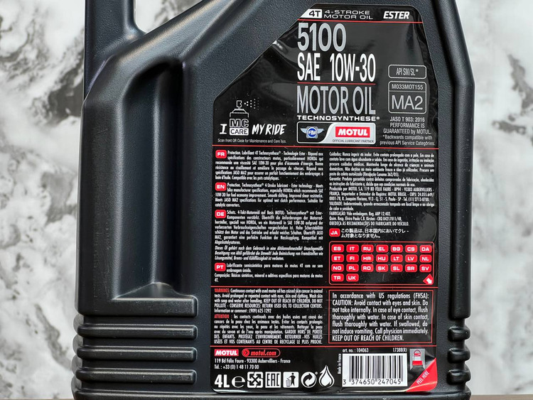 روغن موتور موتول 5100 گرانروی 10W30 چهار لیتری / Motul 5100 oil
