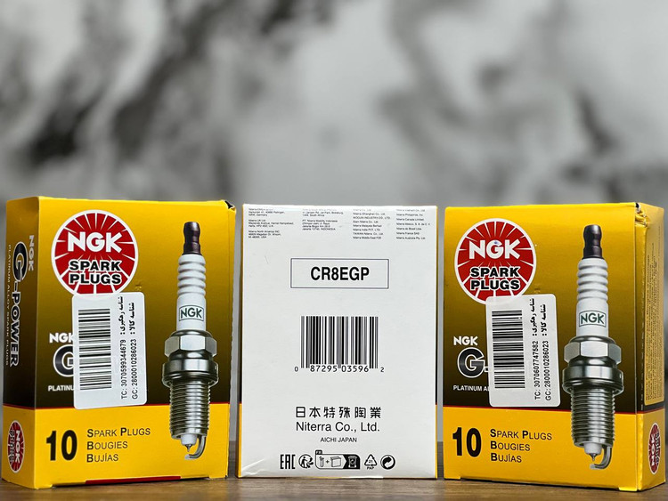 شمع موتور سیکلت پایه بلند سوزنی NGK G-POWR CR8EGP 3596 / ساخت ژاپن اصل کد 200791