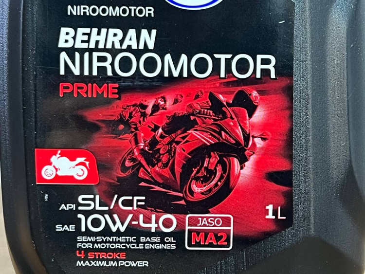 روغن موتور بهران مخصوص موتورهای دنده ای NIRO MOTOR OIL / 10W40 MA2 اصل کد 200526