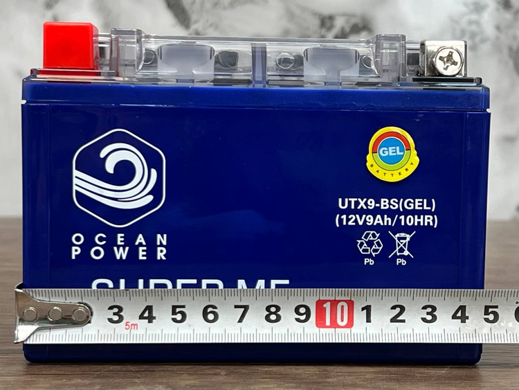 باتری موتور سیکلت 12ولت 7آمپر پهن کوتاه OCEAN POWER مناسب بیشتر موتور های SYM کد 200998