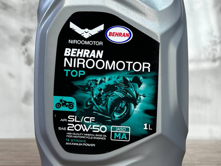 روغن موتور بهران مخصوص موتورهای چهارزمانه NIRO MOTOR OIL / 20W50 MA / CDI / اصل کد 200529
