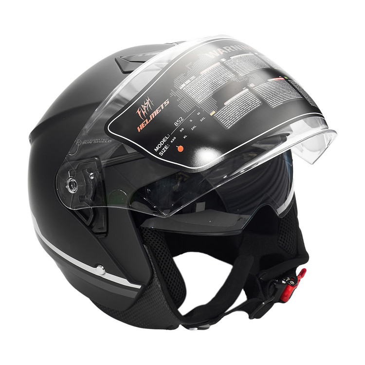 کلاه کاسکت بدون فک فلش مدل 852 MATT BLACK-GRAY 35#