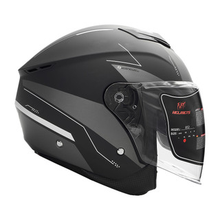 کلاه کاسکت بدون فک فلش مدل 852 MATT BLACK-GRAY 46#