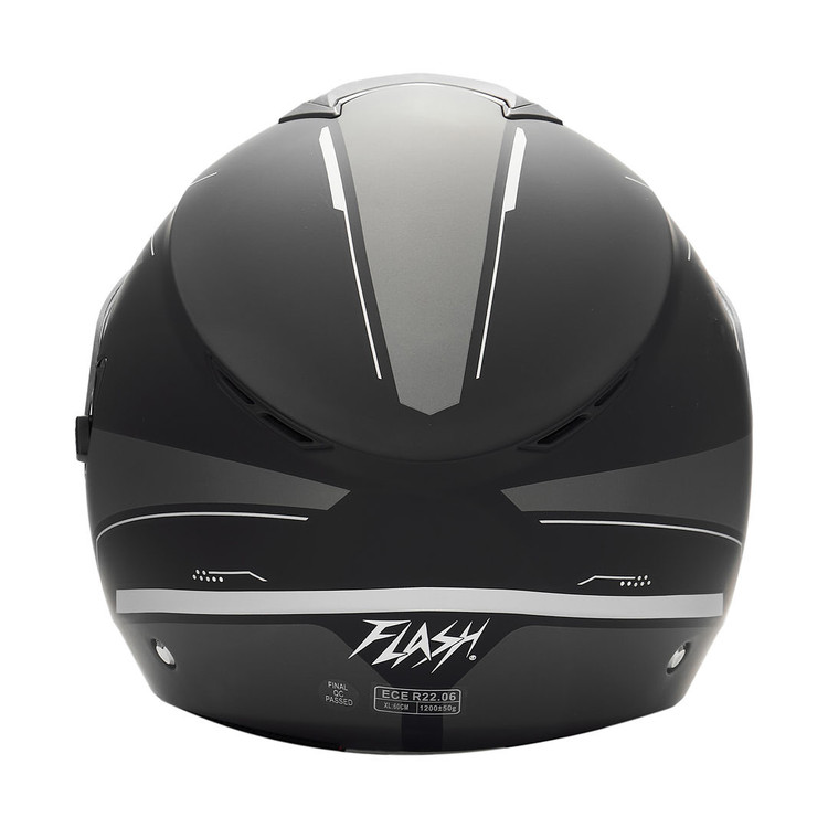کلاه کاسکت بدون فک فلش مدل 852 MATT BLACK-GRAY 46#