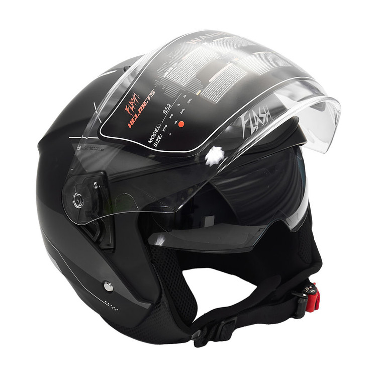 کلاه کاسکت بدون فک فلش مدل 852 MATT BLACK-GRAY 46#