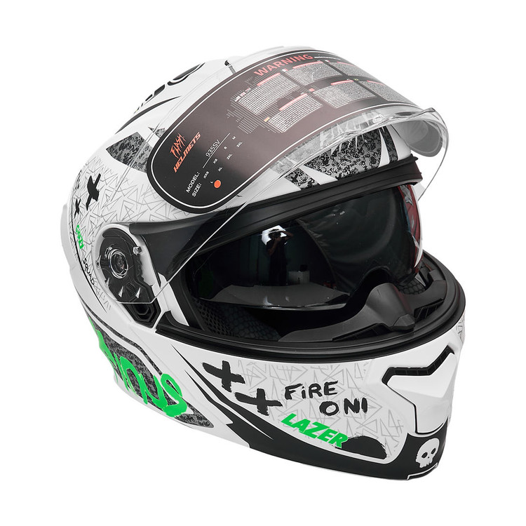 کلاه کاسکت فک متحرک فلش مدل 935SV NEON-YELLOWGREEN-WHITE