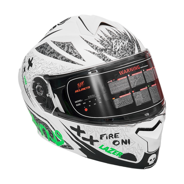 کلاه کاسکت فک متحرک فلش مدل 935SV NEON-YELLOWGREEN-WHITE