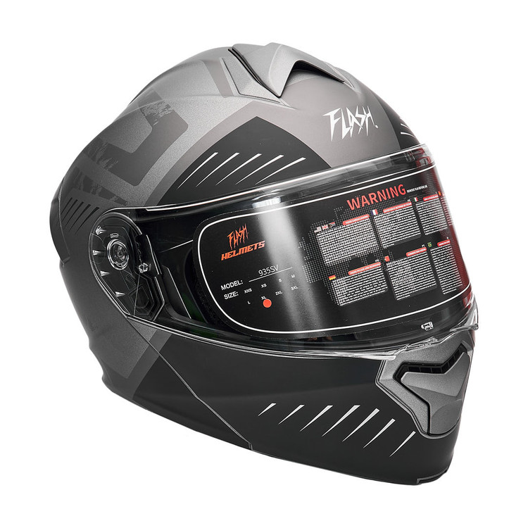 کلاه کاسکت فک متحرک فلش مدل 935SV MATTE-BLACK-GRAY