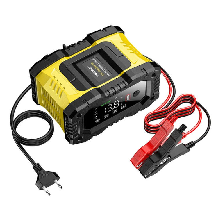 شارژر چند منظوره هوشمند باتری موتورسیکلت و خودرو فاکسور FOXSUR مدل 12V10A-24V5A