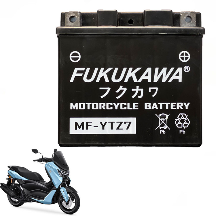 باتری موتورسیکلت فوکوکاوا ژاپن 12ولت 7آمپر بلند / مناسب Nmax Turbo / کد 201737