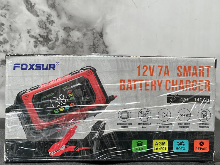 شارژر چند منظوره هوشمند باتری موتورسیکلت و خودرو فاکسور FOXSUR مدل SMART 12V7A