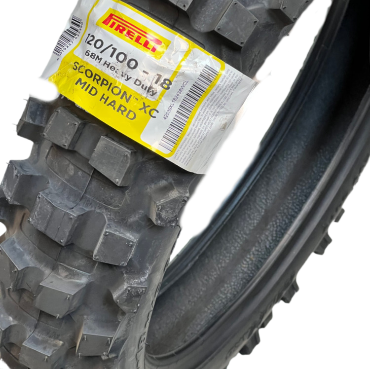 لاستیک پیرلی کراسی و اندرو 120/100/18 / ساخت برزیل اصل مدیوم به هارد PIRELLI SCORPION™ XC MID HARD کد ۲۰۱۲۵۷