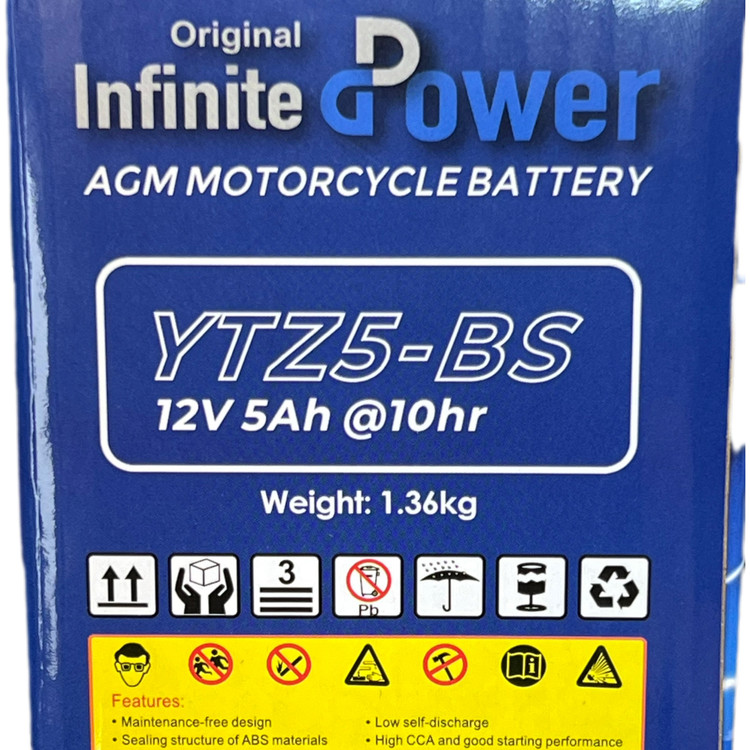 باتری کوتاه 12V5A برند Infinite Power ساخت ویتنام اصل کد 201809