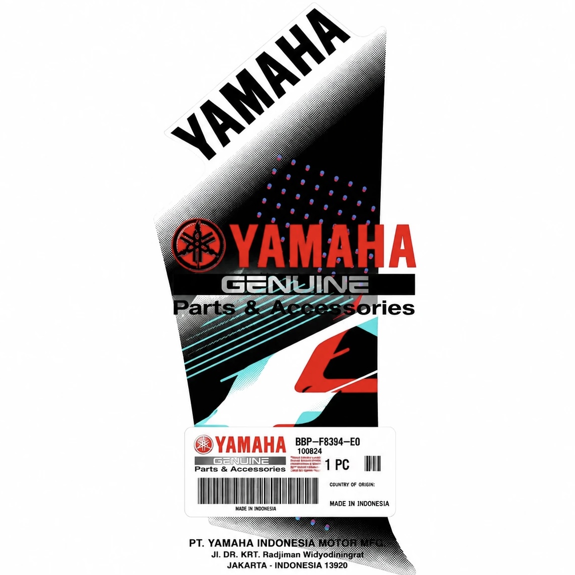 برچسب / استیکر فلاپ بغل چراغ راست فیروزه ای YAMAHA Aerox / ساخت اندونزی اصل کد 202123
