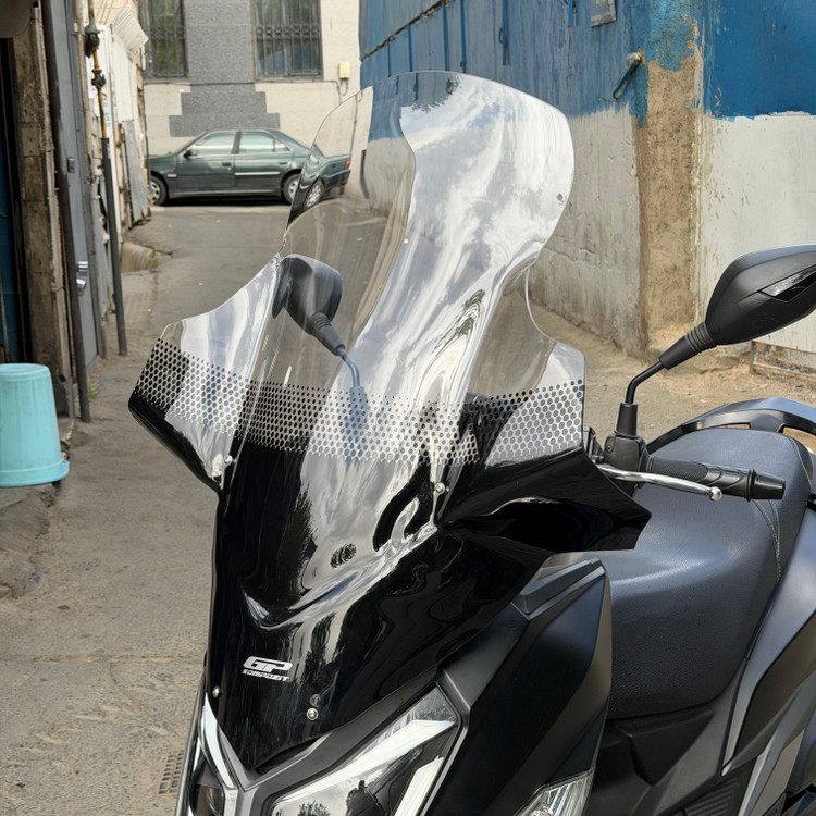 طلق شفاف SYM J200 GP 79cm بادگیر دسته دار ساخت ترکیه اصل کد 202128