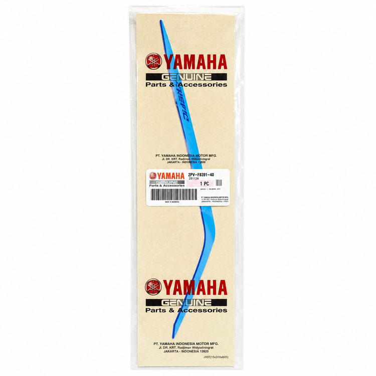 استیکر/برچسب رو بوقی سورمه ای YAMAHA Mx King سمت چپ ساخت اندونزی اصل کد 202186