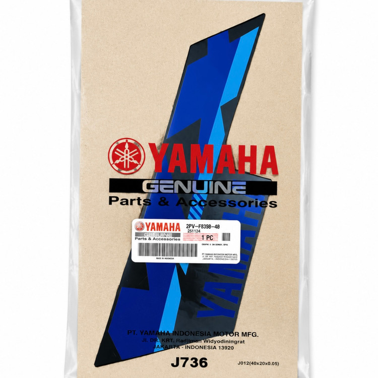 استیکر/برچسب فلاپ راهنما سورمه ای YAMAHA Mx King سمت چپ ساخت اندونزی اصل کد 202189