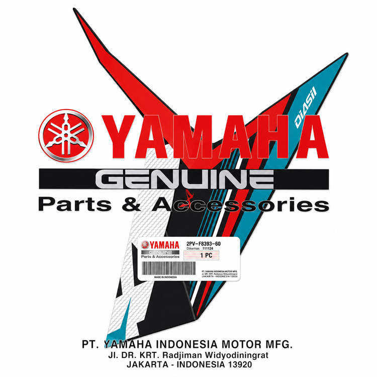 استیکر/برچسب فلاپ راهنما مشکی YAMAHA Mx King سمت چپ ساخت اندونزی اصل کد 202197