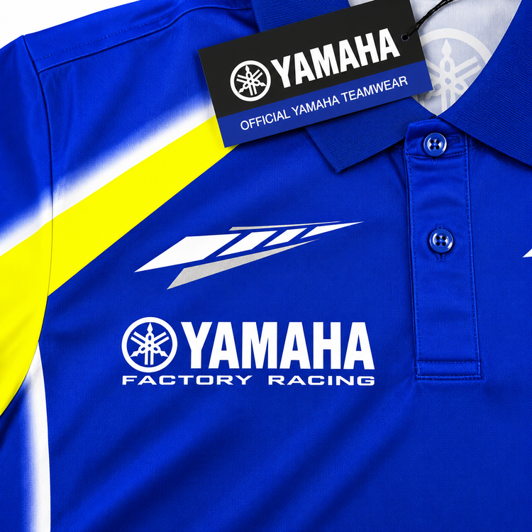 تیشرت رنگ ابی برند یاماها مدل YAMAHA Fattory Racing YZR M1 ساخت ترکیه اصل