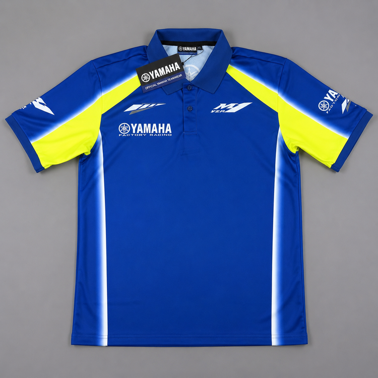 تیشرت رنگ ابی برند یاماها مدل YAMAHA Fattory Racing YZR M1 ساخت ترکیه اصل