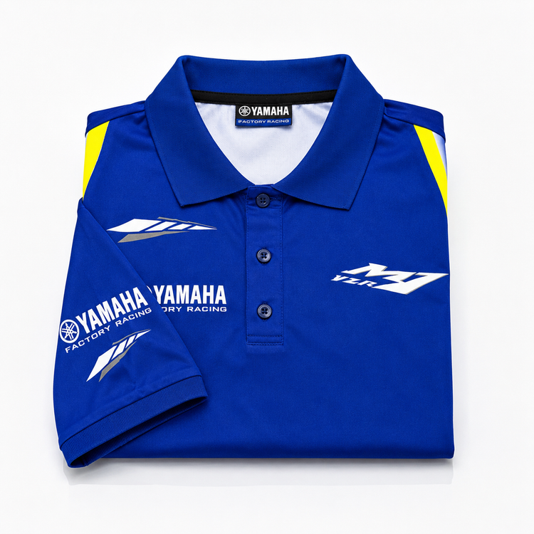 تیشرت رنگ ابی برند یاماها مدل YAMAHA Fattory Racing YZR M1 ساخت ترکیه اصل