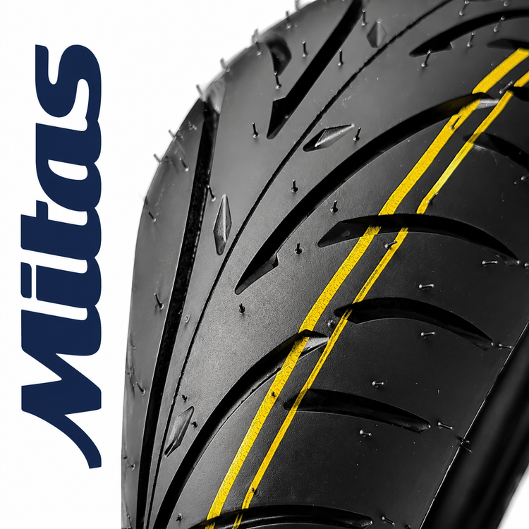 لاستیک میتاس 120/70/14 گل شلوغ تورینگ فورس / MITAS TOURING FORCE SC / ساخت اروپا کشور اسلوونی اصل / جلو Joymax -Aerox / کد 200744