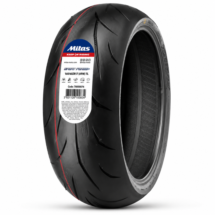 لاستیک میتاس 160/60/17 گل خلوت اسپرت فورس / MITAS SPORT FORCE / ساخت اروپا کشور اسلوونی اصل / مناسب چرخ عقب کد 201492