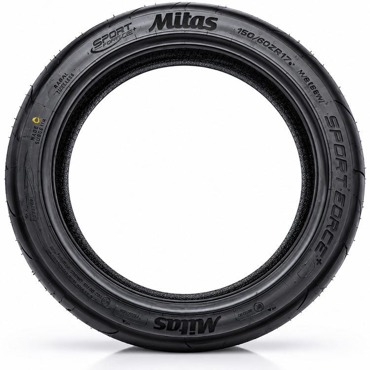 لاستیک میتاس 150/60/17 گل خلوت اسپرت فورس پلاس / +MITAS SPORT FORCE / ساخت اروپا کشور اسلوونی اصل / عقب کد 200747