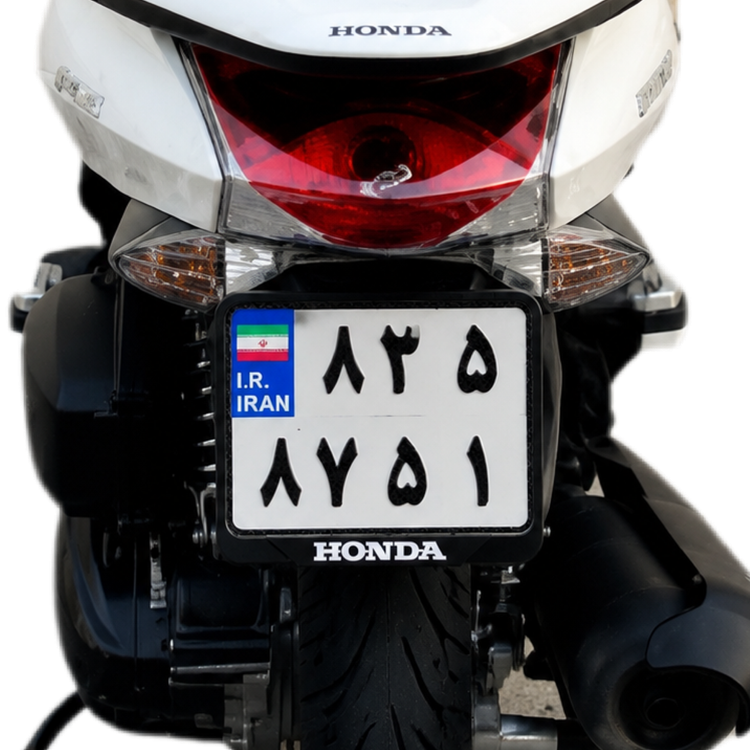 قاب پلاک اسپرت موتورسیکلت رنگ سفید/ مناسب تمام موتورهای برند HONDA کد 202244