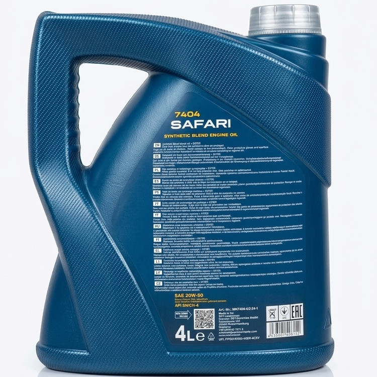 روغن موتور خودرو مانول 4 لیتر Mannol Safari 7404 SAE 20W50 / ساخت آلمان اصل کد 201844