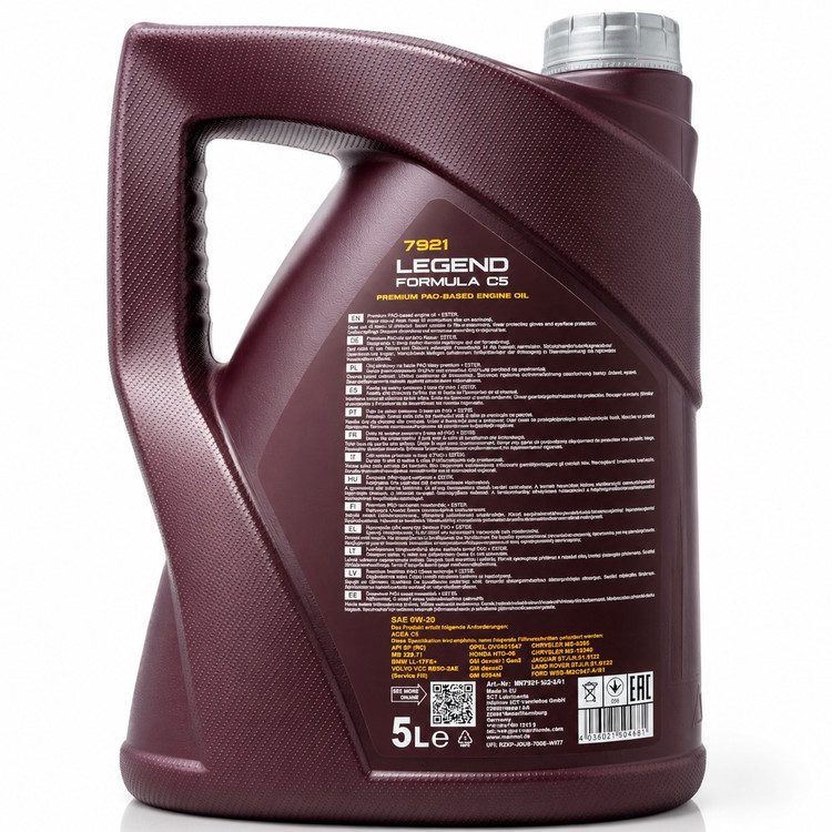 روغن موتور خودرو فرمول افسانه ای مانول Mannol Legend Formula C5 0W‑20 ساخت آلمان اصل کد 201850