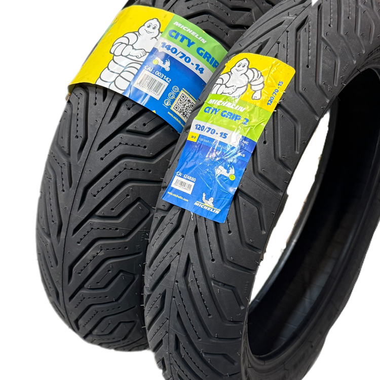 ست لاستیک میشلن عقب و جلو ایکس مکس سیتی گریپ2 / XMAX MICHELIN 120/70/15 + 140/70/14 / ساخت اروپا کشور صربستان اصل کد ۲۰۰۷۳۳