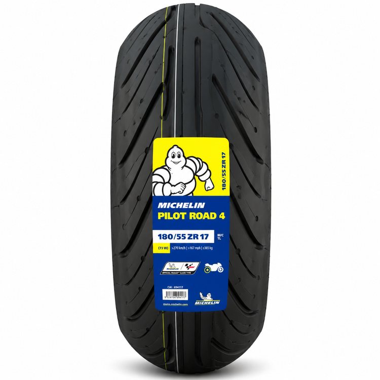 ست لاستیک میشلن ۱۸۰/۵۵/۱۷ / MICHELIN PILOT ROAD 4 ۱۲۰/۷۰/۱۷ ساخت اسپانیا اصل کد ۲۰۰۷۳۲