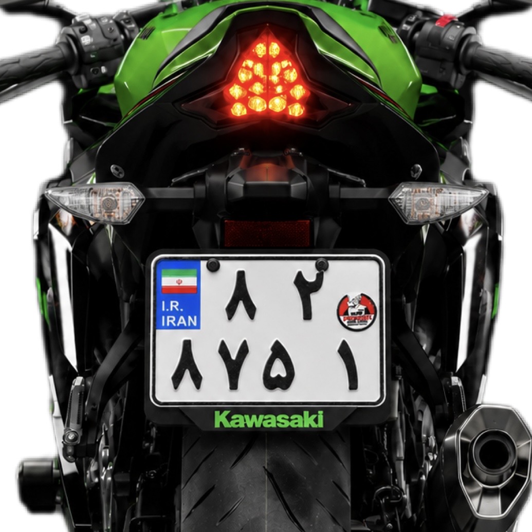 قاب پلاک اسپرت موتورسیکلت رنگ سبز/ مناسب تمام موتورهای برند KAWASAKI کد 202288