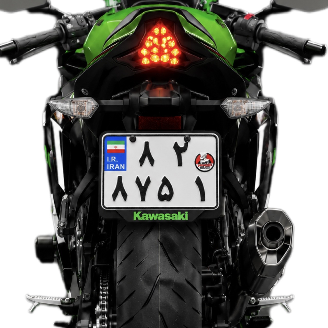 قاب پلاک اسپرت موتورسیکلت رنگ سبز/ مناسب تمام موتورهای برند KAWASAKI کد 202288