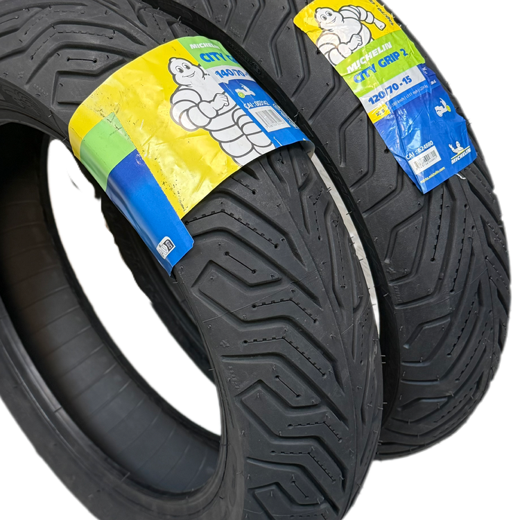 ست لاستیک میشلن عقب و جلو Sym Joyride (Jr 300) سیتی گریپ2 / Joyride MICHELIN 120/70/15 + 140/70/14 / ساخت اروپا کشور صربستان اصل کد ۲۰۰۷۳۳