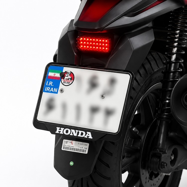 قاب پلاک اسپرت موتورسیکلت رنگ سفید/ مناسب تمام موتورهای برند HONDA کد 202244