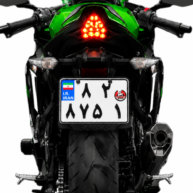 قاب پلاک اسپرت موتورسیکلت رنگ مشکی / مناسب تمام موتورهای برند KAWASAKI کد 202288