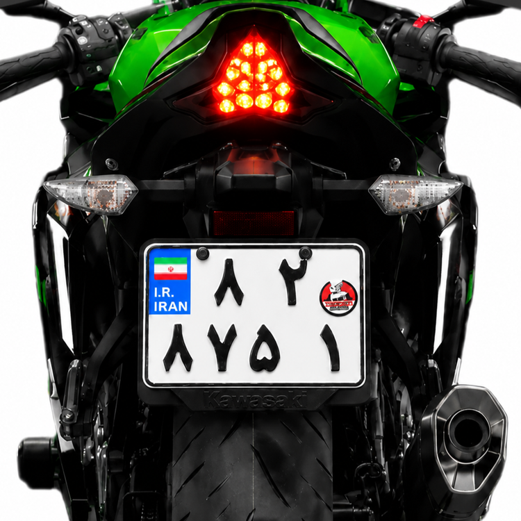 قاب پلاک اسپرت موتورسیکلت رنگ مشکی / مناسب تمام موتورهای برند KAWASAKI کد 202288